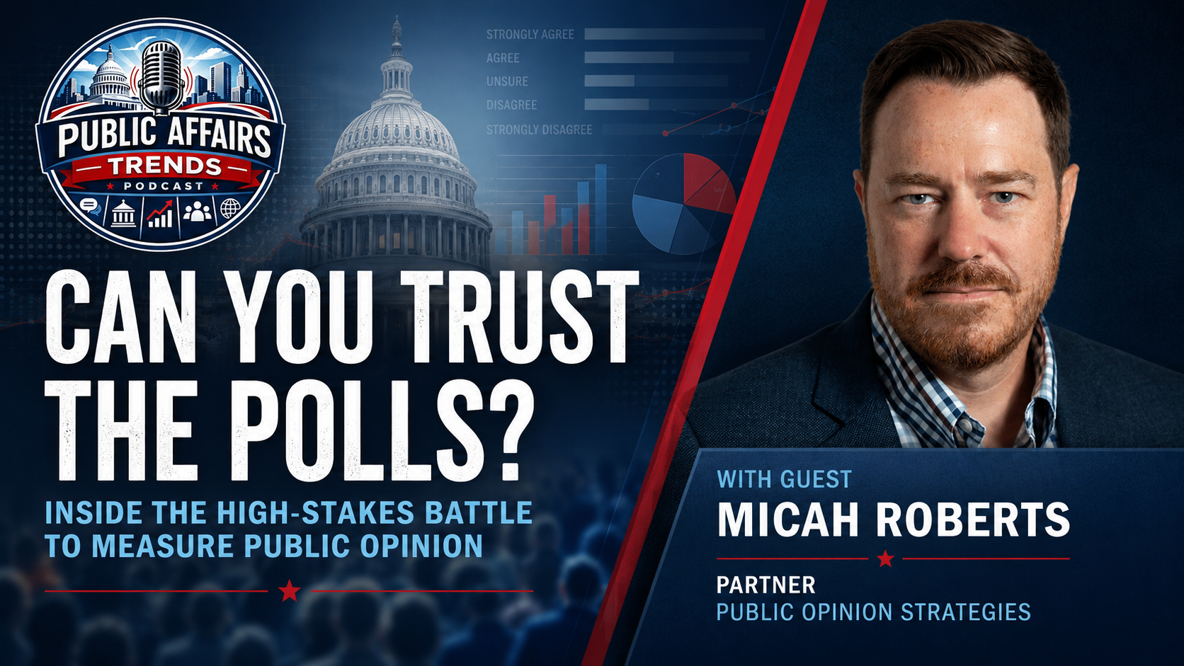 Public Affairs Trends Podcast episode featuring Micah Roberts discussing Can You Trust the Polls? Insights from Micah Roberts of Public Opinion Strategies